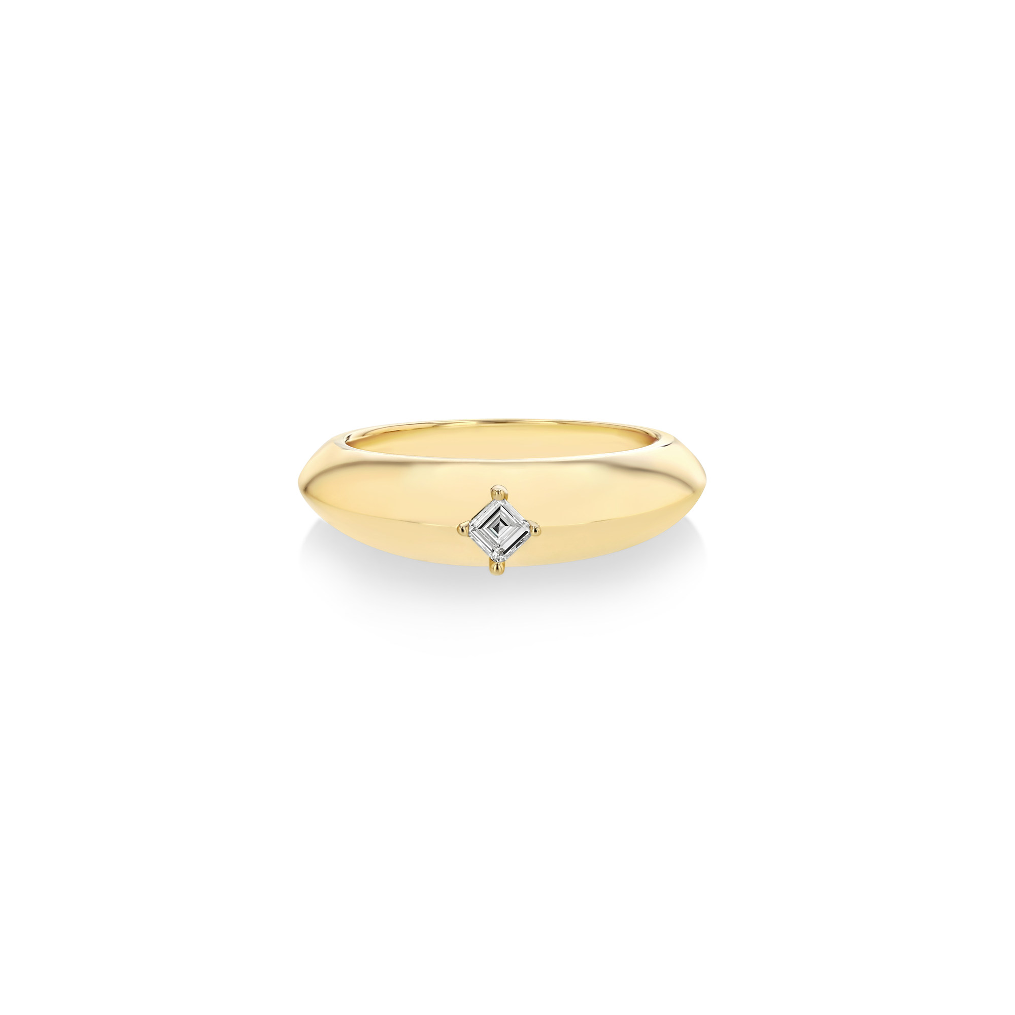 Crescent Ring with Carre Diamond