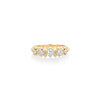 Graduated Diamond Fluted Crescent Ring