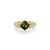 Pave Fluted Band with Green Asscher Tourmaline