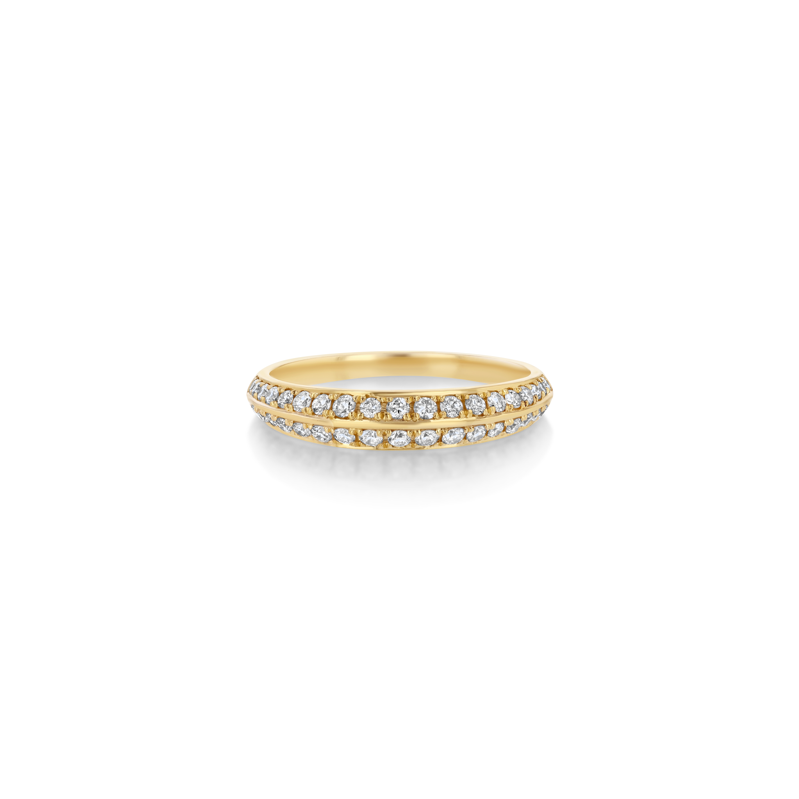 Petite Crescent Ring With Double Sided Pavé