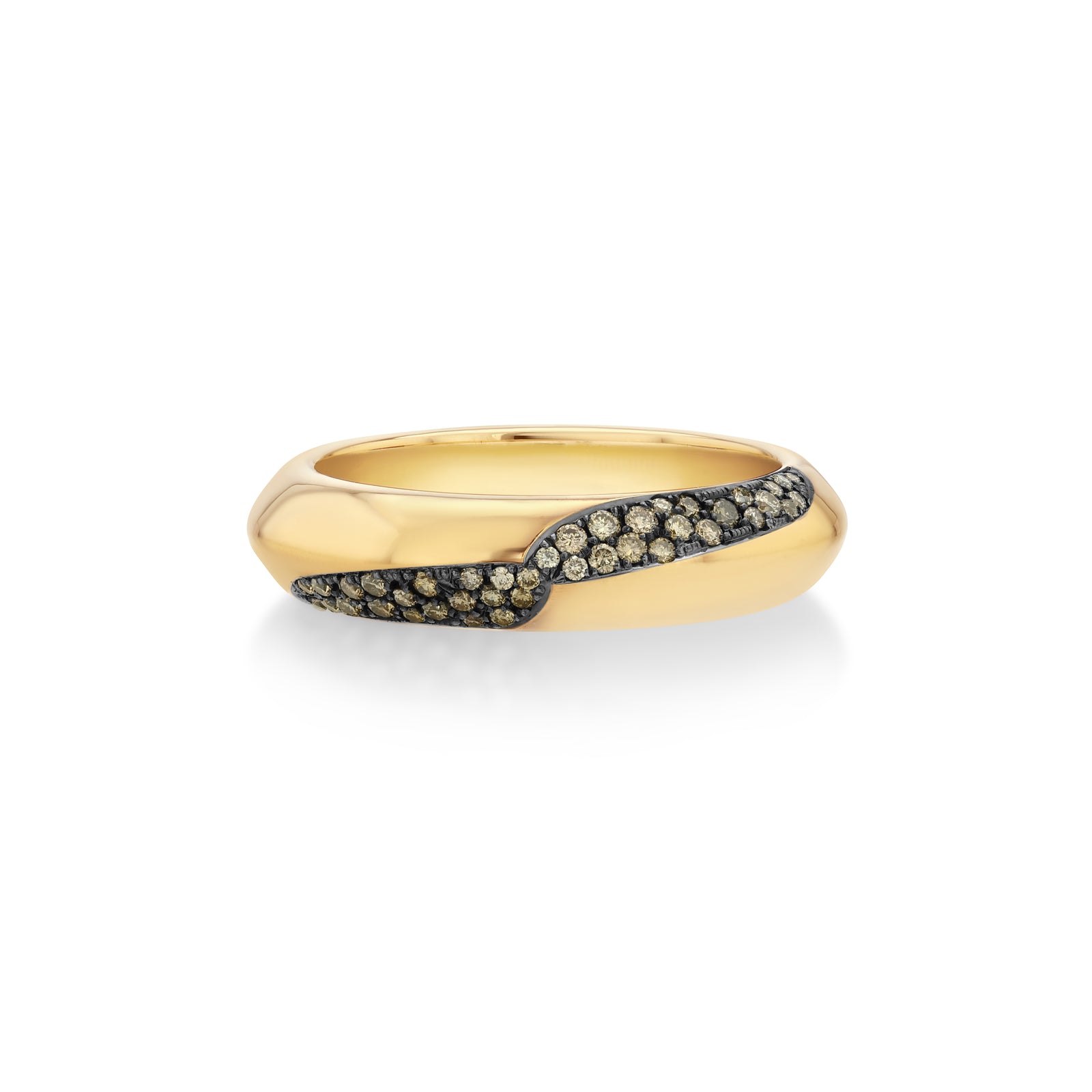 Desert Diamond Knife Edge Ring with Switch Contour Pave