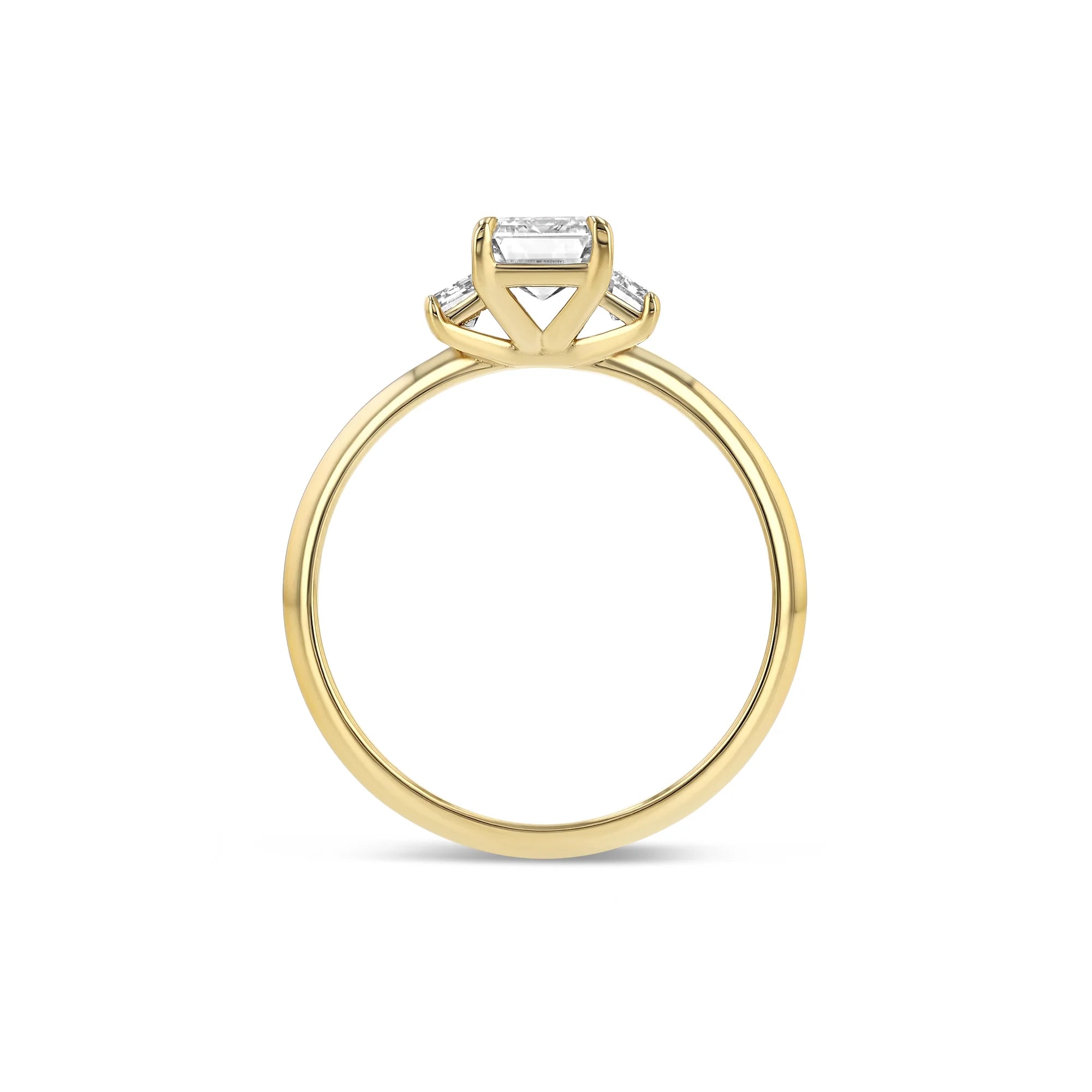 Three Stone Setting with Signature Knife Edge Band