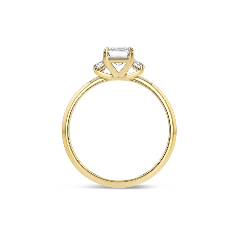 Three Stone Setting with Signature Knife Edge Band
