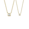 Mini Asscher Diamond Bezel Solitaire Necklace