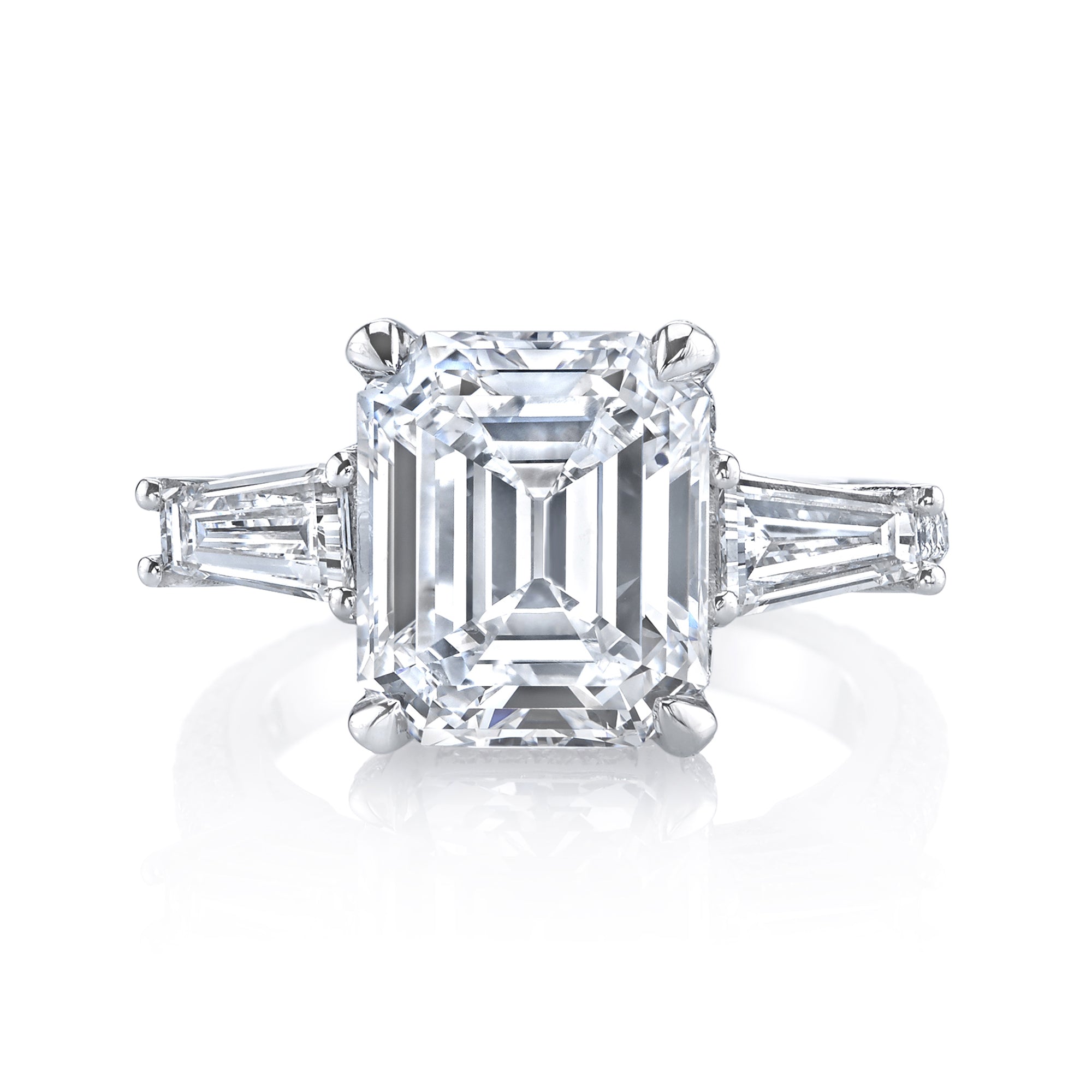 Emerald Cut Ring with Side Stones