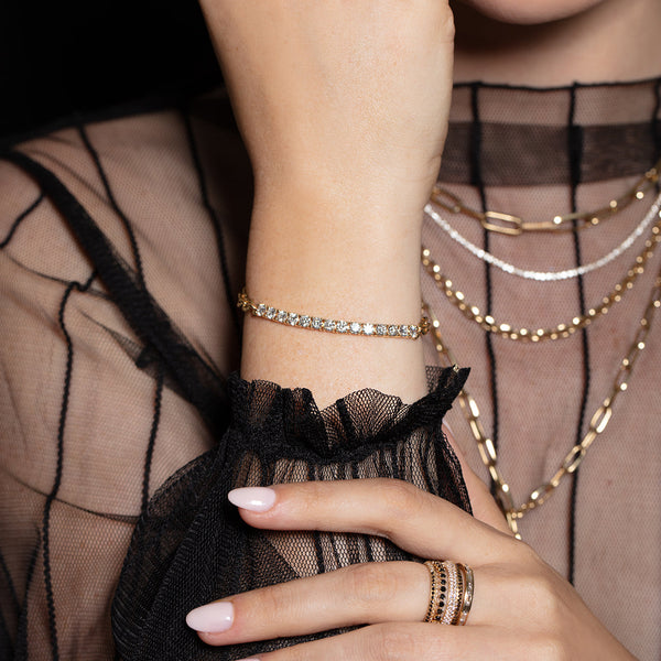 XS Knife Edge and Tennis Link Bracelet - Lizzie Mandler