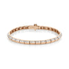 Knife Edge Bar Tennis Link Bracelet with Baguette Diamonds