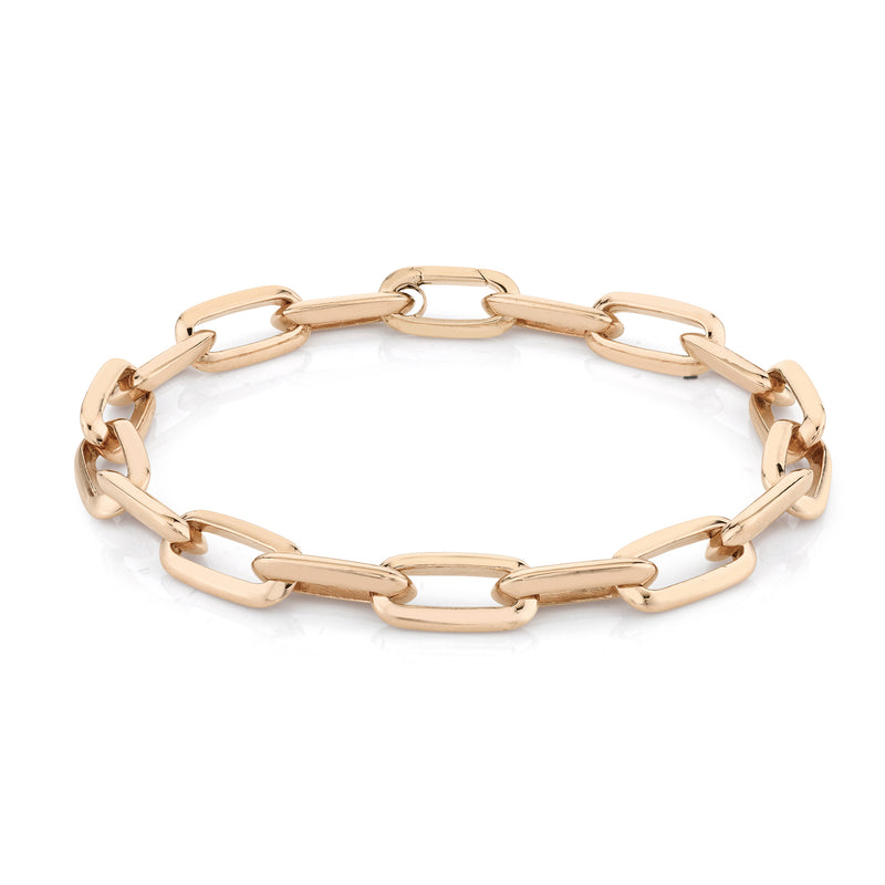 Chubby XL Link Knife Edge Chain Bracelet With Clip Clasp