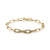 Knife Edge Oval Link Chain Bracelet with Four Pave Links
