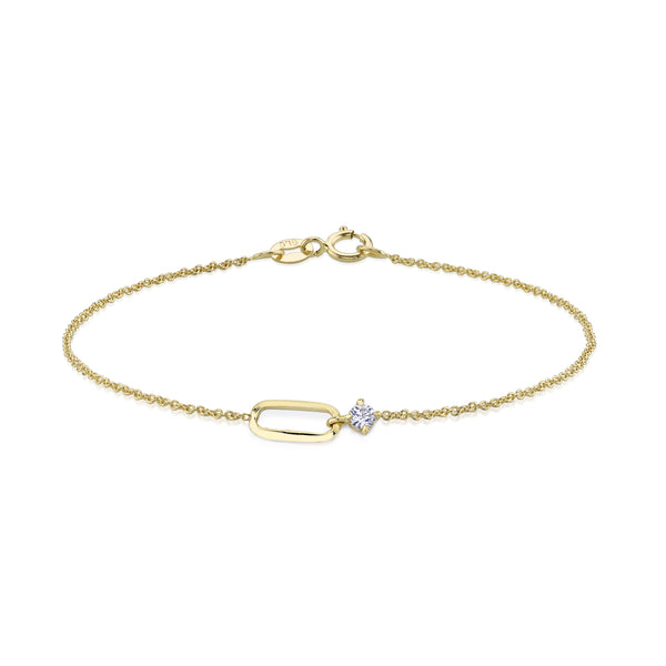 LIZZIE MANDLER ブレスレット シルバー&ゴールド Lizzie Mandler Knife Edge Chain Link Bracelet with Diamonds