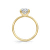 Pear Shaped White Diamond with Hidden Side Pave Halo