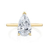Pear Shaped White Diamond with Hidden Side Pave Halo