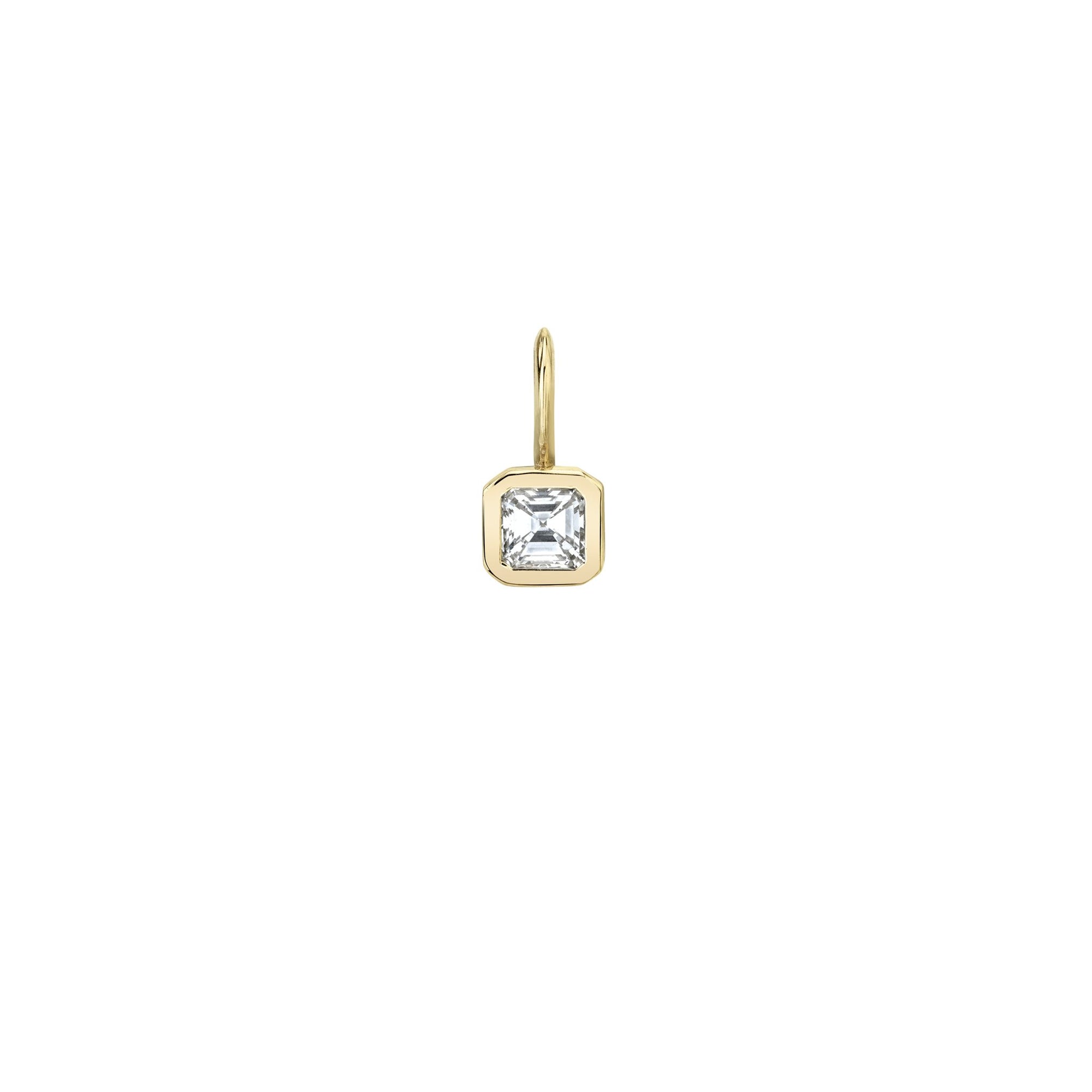Asscher Diamond Bezel Solitaire Charm