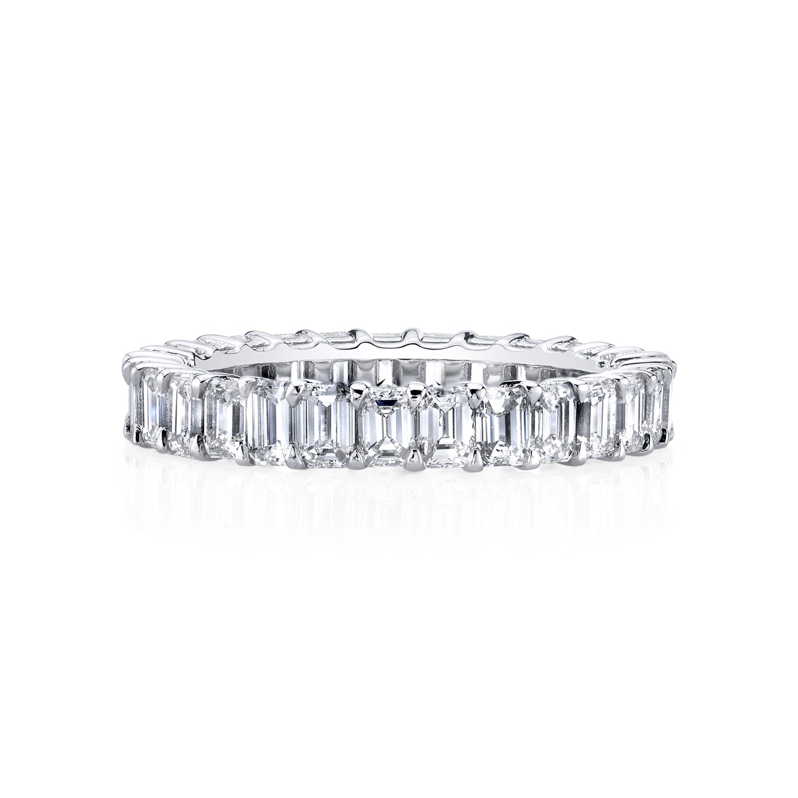 Petite Emerald Cut Prong Set Eternity Band