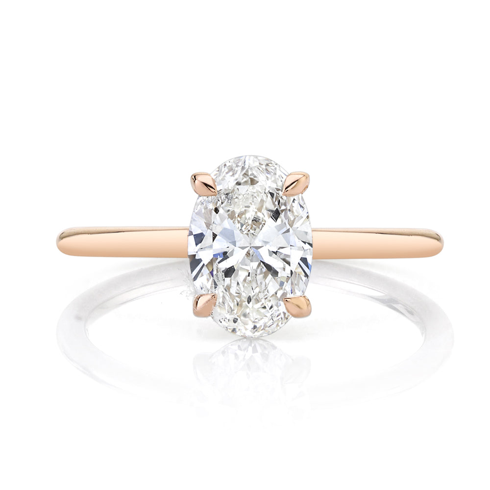 Four Prong Oval Diamond Rose Gold Ring