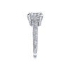 Asscher Diamond with Antique Style Pave Knife Edge Band