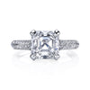 Asscher Diamond with Antique Style Pave Knife Edge Band