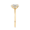 Round Diamond on a Yellow Gold Thin Band and Knife Edge Prongs