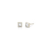 Single Carre Diamond Bezel Solitaire Stud