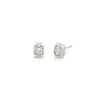 Single Oval Diamond Bezel Solitaire Stud