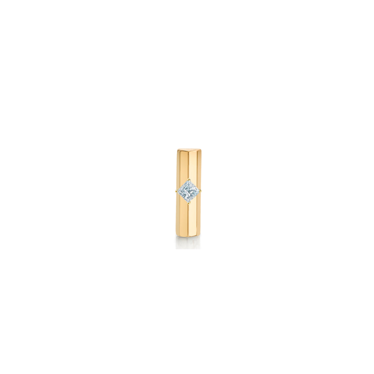 Knife Edge Bar Stud with Princess Diamond