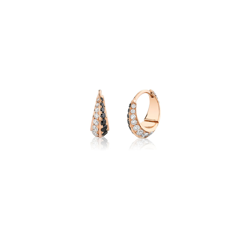 Small Crescent Hoops with Othello Pave