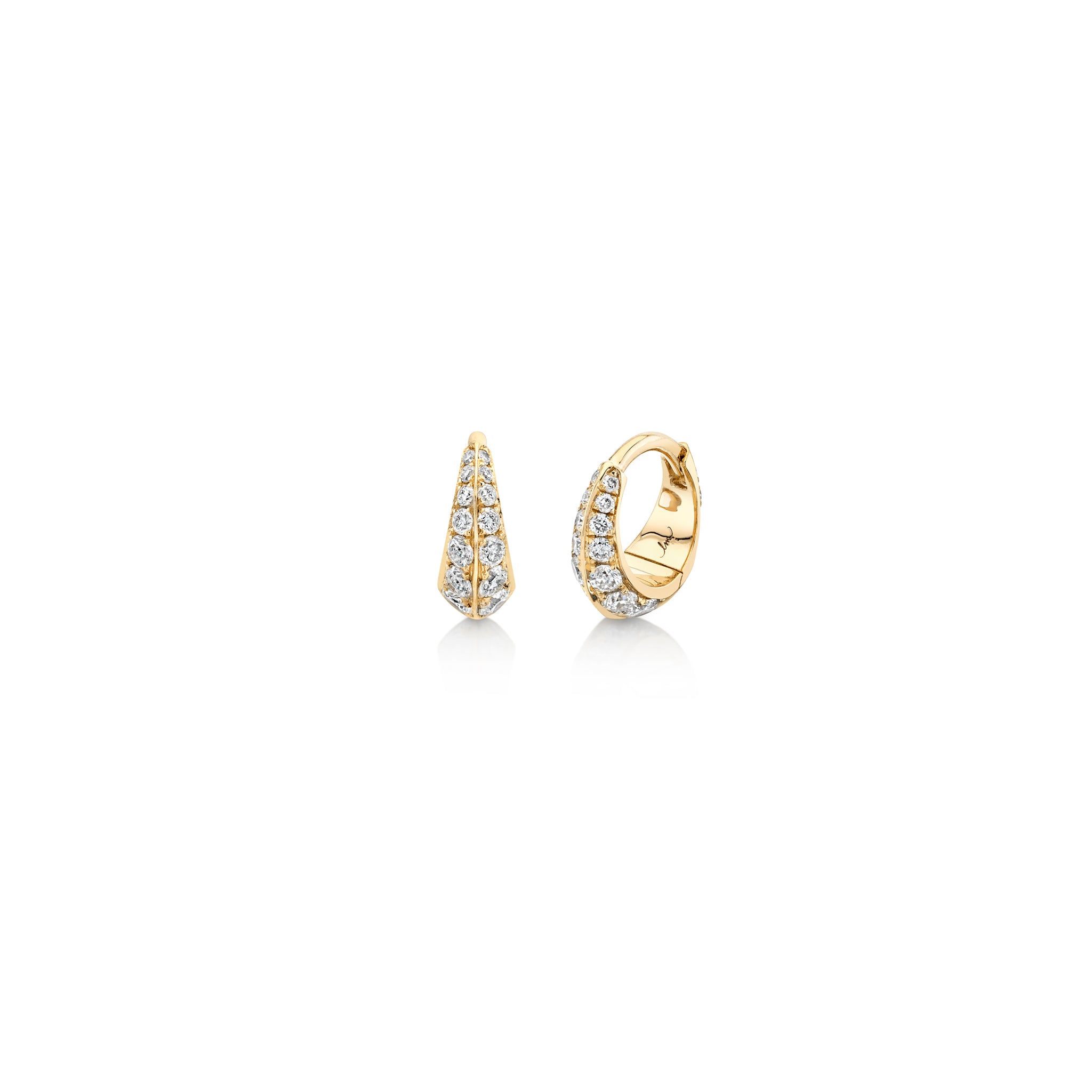 リジーマンドラー PAVE CRESCENT HOOP 6.5 Pave Mini Crescent Hoop - Lizzie Mandler