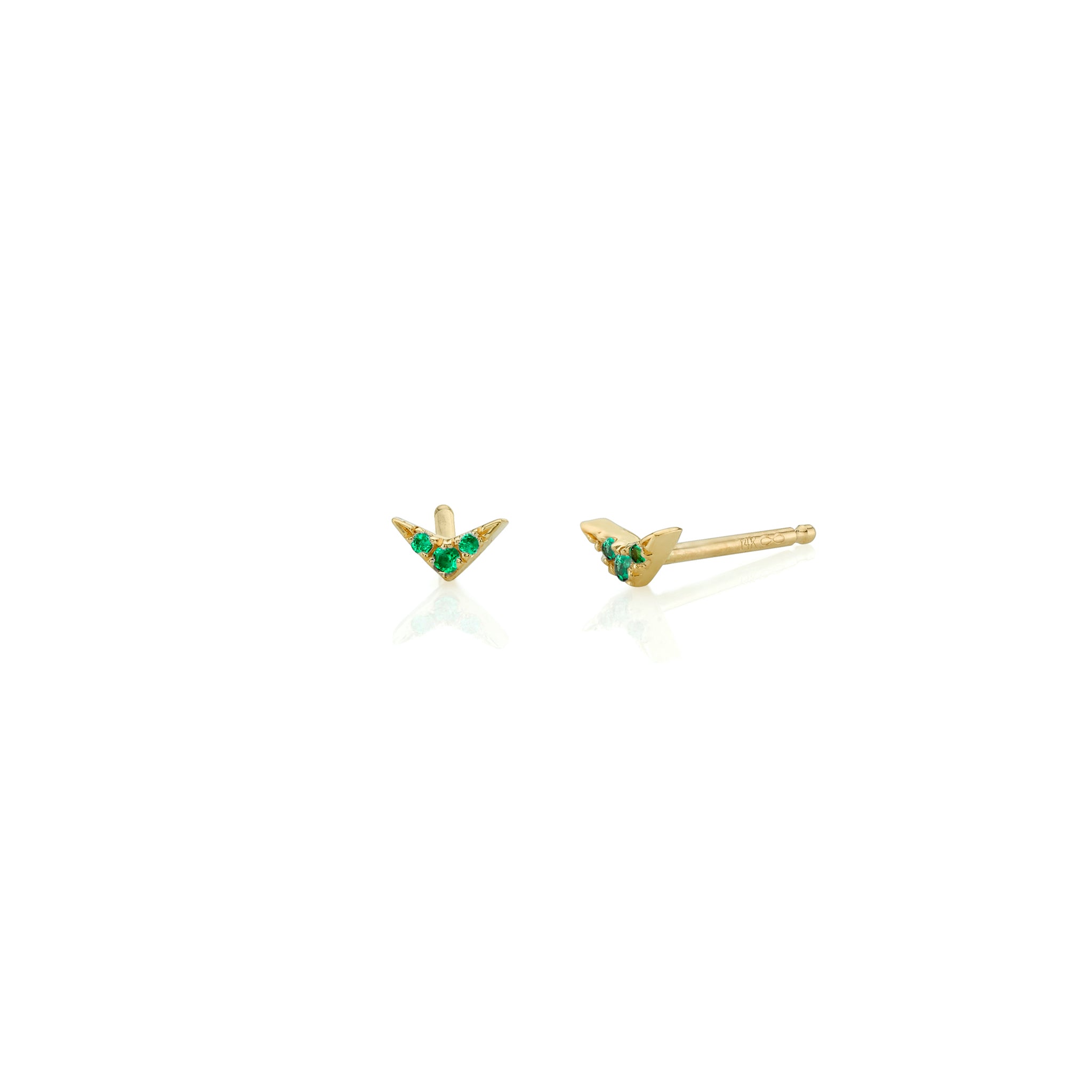 Lizzie Mandler ナイフエッジ パヴェダイヤ スタッドピアス LIZZIE MANDLER】Small Pave Crescent Hoop Right side Single