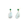 Emerald and Pearl Baroque Drops