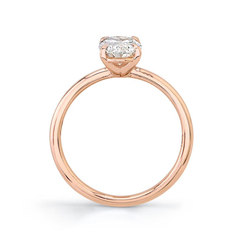 Four Prong Oval Diamond Rose Gold Ring