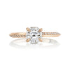 Asscher Diamond with Signature Knife Edge Solitaire Band with Flip Pave