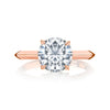 Round Diamond with Rose Gold Signature Knife Edge Solitaire Band