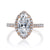 Marquise Diamond with Rose Gold Pave Halo and Band