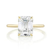 Emerald Cut Diamond Solitaire on Thin Yellow Gold Band