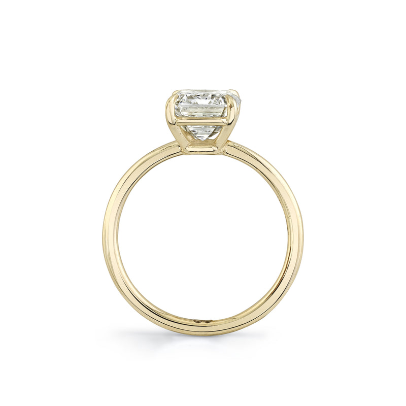 Emerald Cut Diamond Solitaire on Thin Yellow Gold Band