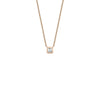 Mini Asscher Diamond Bezel Solitaire Necklace