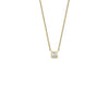 Mini Asscher Diamond Bezel Solitaire Necklace