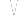 Mini Carre Diamond Bezel Solitaire Necklace