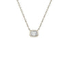 Emerald Cut Diamond Bezel Solitaire Necklace