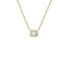 Emerald Cut Diamond Bezel Solitaire Necklace