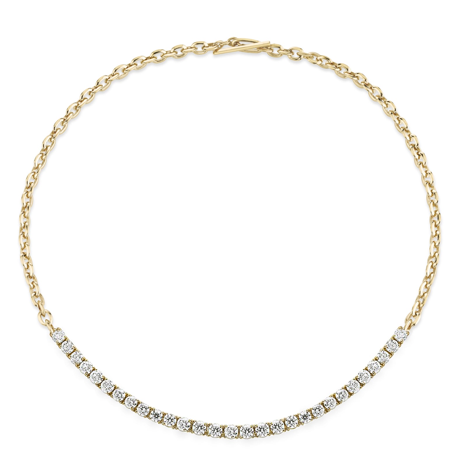 XS Knife Edge and Tennis Link Necklace