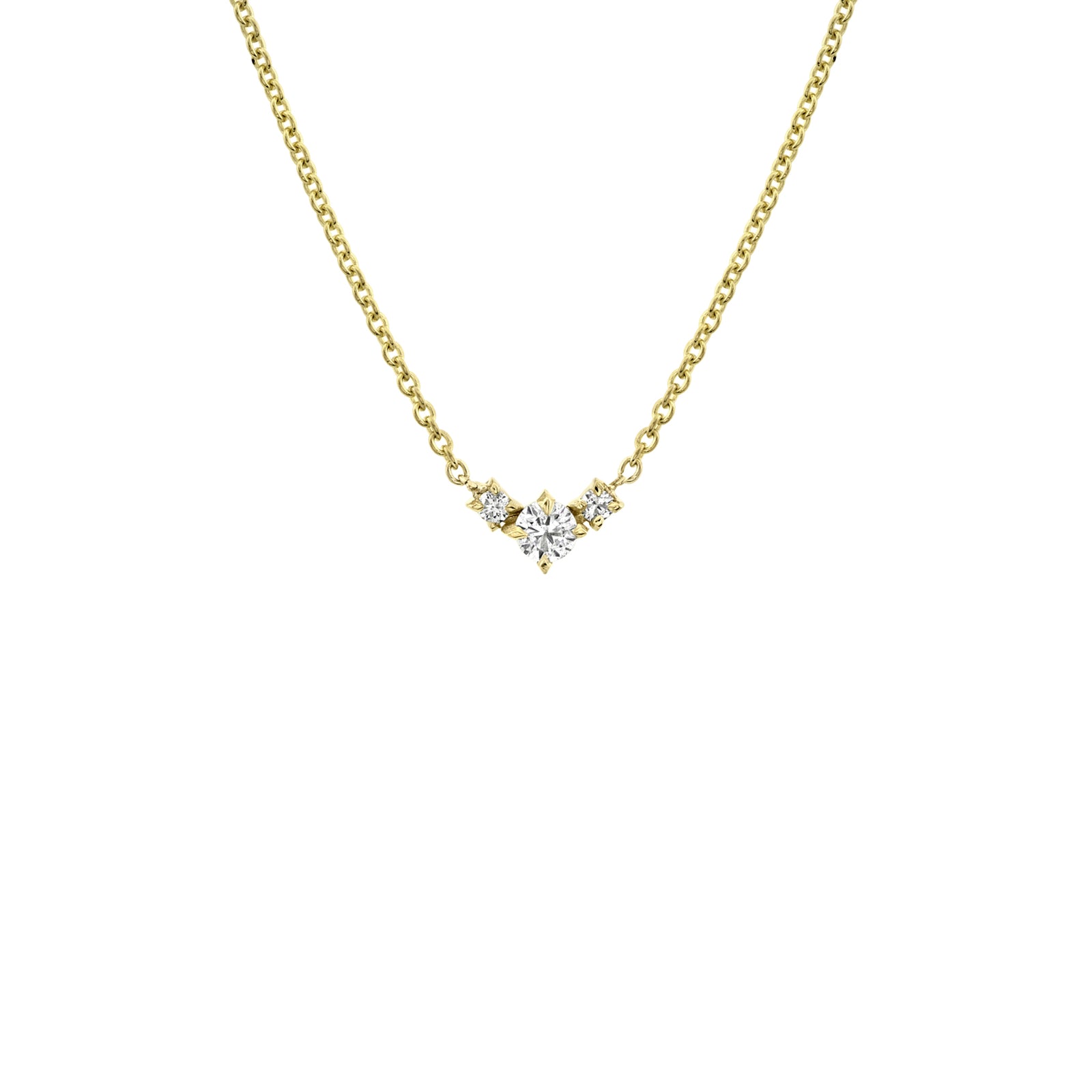 Eclat Triple Diamond V Necklace
