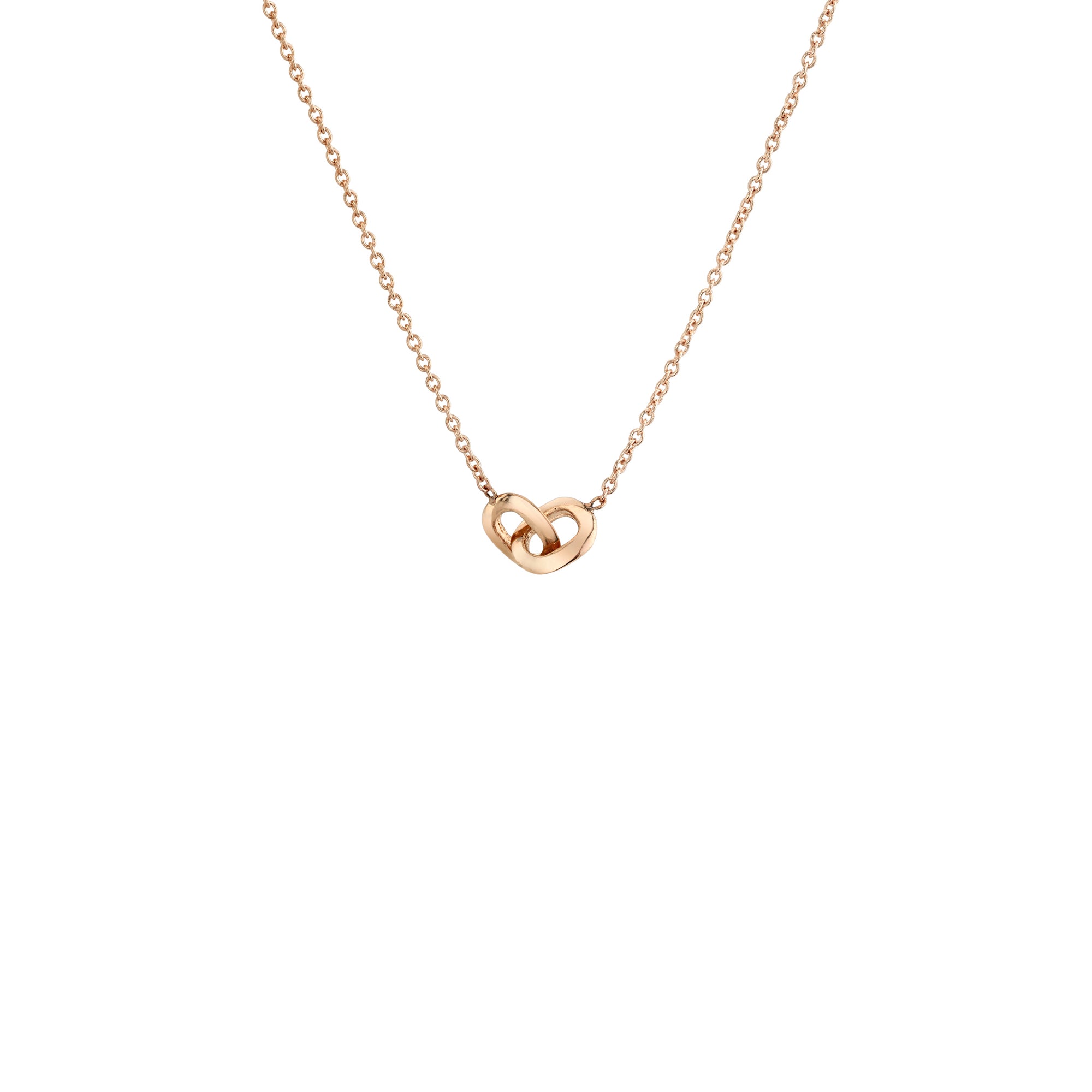 V Letter Pendant Collar Necklace 18K Rose Gold Link India