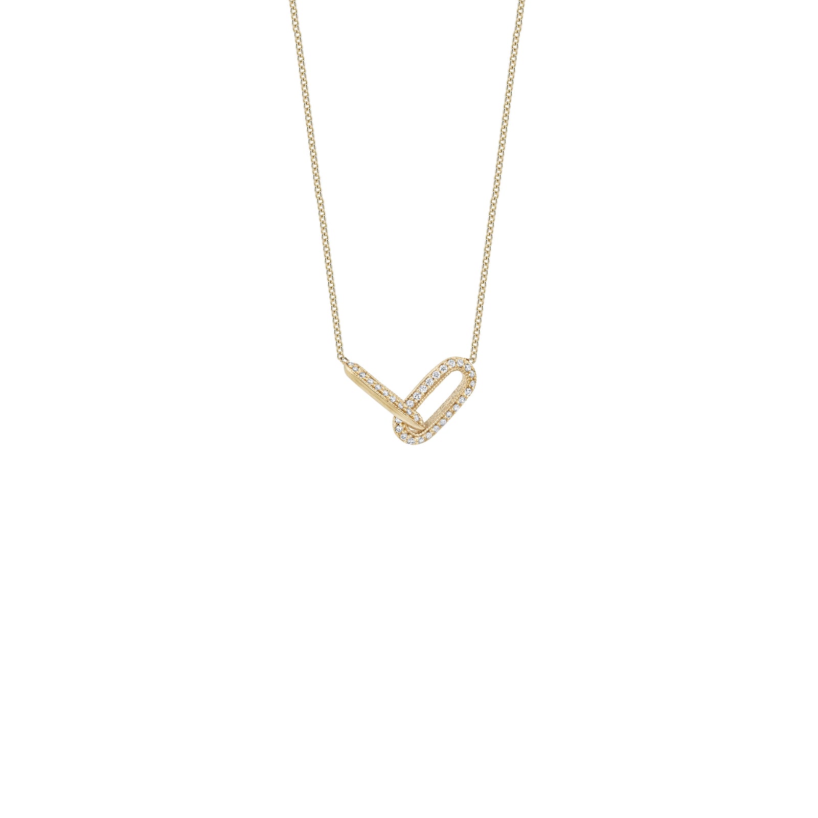 One Sided Pave Linked Necklace