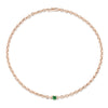 XS Knife Edge Oval Link Necklace with Emerald Center