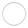 XS Knife Edge Oval Link Necklace With Fancy Diamond Center