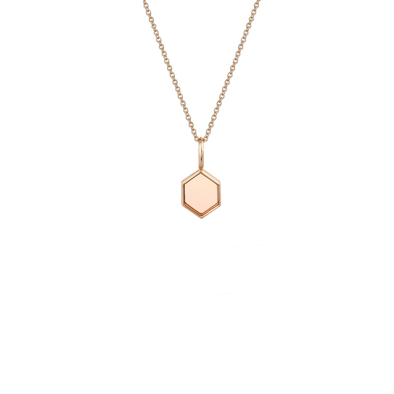 Mini Hexagon Charm Necklace