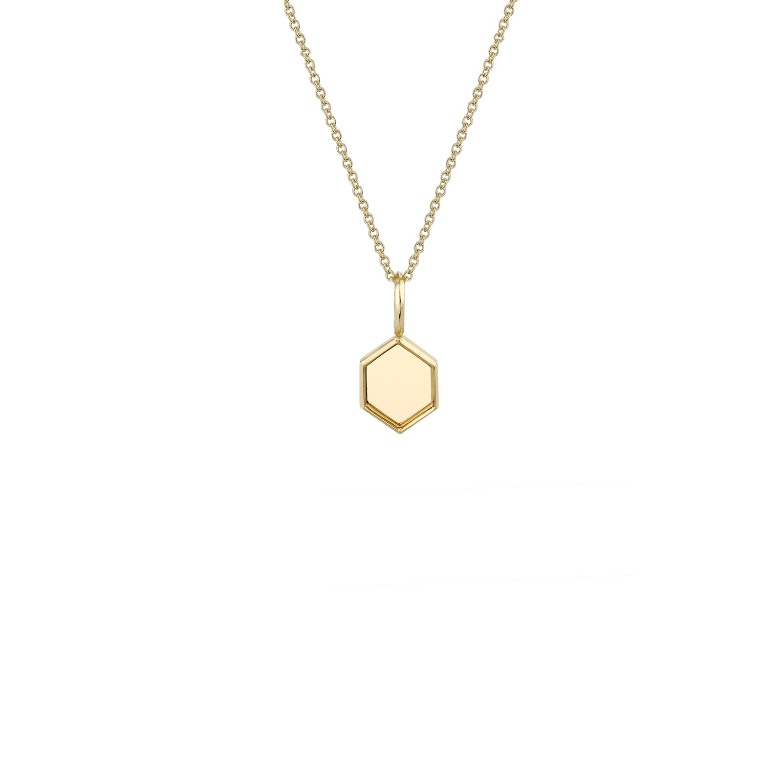 Mini Hexagon Charm Necklace