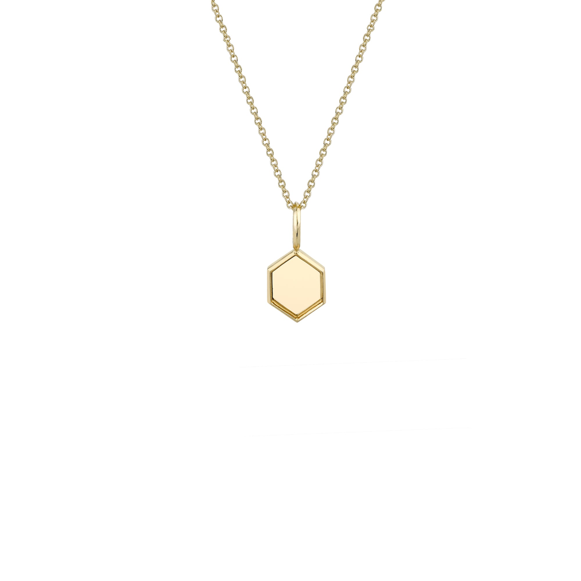 Mini Hexagon Charm Necklace
