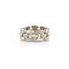 Three Row Cleo Ring with Descending Pave Diamond